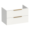 BRAUER Elevate meuble sous-lavabo 80 sans poignées rapportées 2 tiroirs à fermeture douce et 1 découpe pour siphon - blanc mat SW1200193