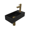 Ink Versus pack lave-mains – 36 x 18 x 9 cm – quartz noir – perçage à droite – robinet doré mat SW439766