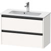 Duravit Ketho.2 Wastafelonderbouwkast - met 2 laden - 81x39x54.9cm - met grepen antraciet - wit supermat SW772024