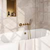 Brauer Gold sculpture encastré - ensemble de douche - 3 boutons sculptés - douchette à main 1 fonction - PVD - or brossé SW715486