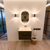 Mondiaz CIRO-DLUX Badkamermeubelset - 70x45x50cm - Solid surface wastafel Meli - 1 wasbak Midden - zonder kraangaten - 2 lades - Shadow SW1532386
