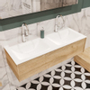 MONDIAZ LUSH Ensemble de meuble salle de bain - 120cm - 1 tiroir - lavabo cloud - 2 vasques - 2 trous de robinet - chêne blanchi SW409337 MONDIAZ LUSH Ensemble de meuble salle de bain - 120cm - 1 tiroir - lavabo cloud - 2 vasques - 2 trous de robinet - chêne blanchi SW409337
