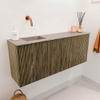 Mondiaz JOYA-DLUX 100cm toiletmeubel - kleur Dusk - Wastafel FAYE positie Links Zonder kraangat kleur Saba. SW1426067