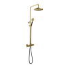 Hotbath Cobber X SDS9 - thermostatische regendoucheset - met 30cm ronde hoofddouche ronde handdouche - PVD - messing geborsteld (goud) SW440474