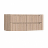 H&R Badmeubelen Juice Wastafelonderkast - 120x45x50cm - rechterhoek afgerond - 4 lades - geïntegreerde greep - rockford oak SW1570822