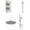 Crosswater MPRO Inbouwdoucheset - 30cm hoofddouche - plafondarm - glijstangset - ronde handdouche - geborsteld RVS SW999827