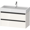 Duravit Ketho 2 meuble sous-lavabo avec 2 tiroirs 98.4x46x54.9cm avec poignées anthracite blanc brillant SW771900