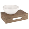 Differnz fonteinset - 40x21x10cm - Rechthoek - 0 kraangaten - wit mat keramieken waskom - Hout bruin eiken SW794265