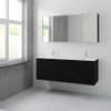 Bruynzeel Matera badmeubelset 56.5x150x50cm 2 kraangaten 2 wasbakken 4 lades met spiegelkast met softclose composite zwart eiken SW384438 Bruynzeel Matera badmeubelset 56.5x150x50cm 2 kraangaten 2 wasbakken 4 lades met spiegelkast met softclose composite zwart eiken SW384438