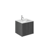 Crosswater Limit Badkamermeubelset - 50x45x45cm - 1 lade - glazen wastafel - steelwood/anthracite (hout) SW1126119