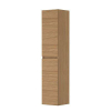 INK Badkamerkast - 35x37x169cm - 2 deuren - greeploos - houten keerlijst - 4 glazen planchettes - blank eiken SW1238865