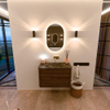Mondiaz CIRO-DLUX Badkamermeubelset - 80x45x50cm - Solid surface wastafel Lava - 1 wasbak Midden - zonder kraangaten - 2 lades - Dusk SW1533018