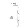 Hotbath Buddy IBS Ensemble de douche pluie - inverseur 2 voies - bras mural 35 cm - pomme de douche ronde 20 cm - douchette à main barre de douche - chrome SW18272