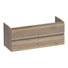 BRAUER Solution Wastafelonderkast - 120x46x50cm - 4 softclose greeploze lades - 2 sifonuitsparing - hout - Vintage oak SW393126