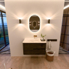 Mondiaz CIRO-DLUX Badkamermeubelset - 90x45x50cm - Solid surface wastafel Nata - 1 wasbak Midden - zonder kraangaten - 2 lades - Shadow SW1532608