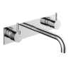Hotbath Cobber Afbouwdeel wastafelmengkraan - 3 gats - met achterplaat en 18 cm uitloop - hoogglans chroom SW229698