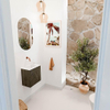 Mondiaz JOYA 40cm meuble de salle de bains WC - couleur Shadow - Vasque FAYE position Milieu Sans trou de robinet couleur Talc SW1421378