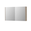 INK SPK1 spiegelkast – 100x60x14 cm – 2 deuren, dubbelzijdige spiegeldeuren – Ivoor Eiken SW798114