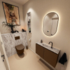 MONDIAZ TURE-DLUX Meuble toilette - 80cm - Rust - EDEN - vasque Glace - position centrale - 1 trou de robinet SW1103525