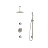 Hotbath Buddy IBS - Regendoucheset - 15cm plafondarm - 25cm ronde hoofddouche - staafhanddouche - glijstang - 2 stopkranen - geborsteld nikkel (RVS) SW298896