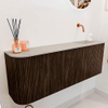 Mondiaz JOYA-DLUX 111.6cm toiletmeubel - ronding links kleur Walnut - Wastafel FAYE positie Rechts Zonder kraangat kleur Opalo. SW1426207