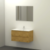 Qisani Allasio badmeubelset 90x45.5x52 met spiegel met softclose lancelot oak SW276948 Qisani Allasio badmeubelset 90x45.5x52 met spiegel met softclose lancelot oak SW276948