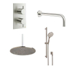 Crosswater MPRO Inbouwdoucheset - 30cm hoofddouche - wandarm - glijstangset - ronde handdouche - geborsteld RVS SW999826