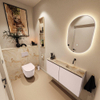 MONDIAZ TURE-DLUX Meuble toilette - 100cm - Rosee - EDEN - vasque Frappe - position droite - sans trou de robinet SW1102962