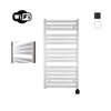 Sanicare HPW - Moda Radiateur électrique - 120x60cm - 876W - wifi - thermostat - noir - en bas à droite - blanc mat SW1448123