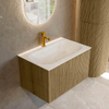Mondiaz KURVE-DLUX Ensemble meuble de salle de bains - 70x46x40cm - 1 tiroir - lavabo solid surface - central - 1 trou de robinet - Dusk SW1414995