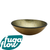 FugaFlow Efficiente Arredo Vasque à poser 42x14.5cm rond verre durci vert doré SW1123753