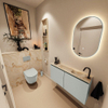MONDIAZ TURE-DLUX Meuble toilette - 100cm - Greey - EDEN - vasque Frappe - position droite - 1 trou de robinet SW1102810