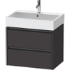 Duravit Ketho.2 Wastafelonderbouwkast - met 2 laden - 68.4x46x54.9cm - met grepen antraciet - grafiet supermat SW772027