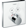 Hansgrohe ShowerSelect Ensemble de finition verre pour thermostat encastré avec inverseur pour 2 fonctions de douche blanc/chrome SW28969