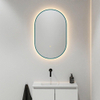 Mondiaz GLOW Miroir de salle de bains - Ovale - 45x90cm - Éclairage LED indirect - Capteur de mouvement - Smag (Vert) SW1105173