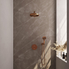 BRAUER Stripe Douche de tête thermostatique encastrée - 3 voies - ronde - SET 40 - pomme de douche 25 cm - bras mural droit - douchette 3 positions - flexible de douche - coude mural - cuivre brossé PVD SW1434942