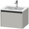 Duravit Ketho.2 Wastafelonderbouwkast - met 1 lade - 61x48x44cm - met greep antraciet - betongrijs mat SW772184