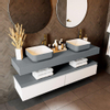 Mondiaz TOP 30 Plan sous vasque suspendu - 160x30x12cm - solid surface - Plata SW1022793