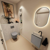 MONDIAZ TURE-DLUX Meuble toilette - 40cm - Smoke - EDEN - vasque Opalo - position gauche - 1 trou de robinet SW1104574