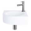 Differnz Cleo hoekfonteinset – 30x30x10 cm – keramiek wit – rechte mat chromen kraan SW373137