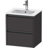 Duravit Ketho.2 Wastafelonderkast - 51x42x54.9cm geschikt - voor 1 waskom - spaanplaat - grafiet mat SW772973
