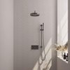 BRAUER Stripe Thermostatische Inbouw Regendouche - drukknoppen - 25cm douchekop - gebogen muurarm - staaf handdouche - doucheslang - geïntegreerde glijstang - gunmetal geborsteld PVD SW1435226