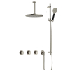 Hotbath Cobber IBS70 Regendoucheset - inbouw - 15cm plafondarm - 30cm ronde hoofddouche - 3 standen handdouche - glijstang - geborsteld nikkel (RVS) SW678040