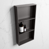 Mondiaz Easy nis 29.5x59.5x8cm voor Inbouw/opbouw 3 open vakken Solid surface DarkGrey/DarkGrey SW643776