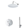 GROHE Grohtherm Regendoucheset Inbouw- hoofddouche 25 cm - 2 functies - handdouche staaf 1 stand - wandarm - chroom SW804534