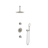 Hotbath Buddy IBS - Regendoucheset - 15cm plafondarm - 30cm ronde hoofddouche - 3 standen handdouche - 2 stopkranen - geborsteld nikkel (RVS) SW298872