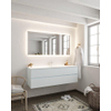 Mondiaz VICA ensemble de meuble de salle de bain - 150cm - meuble sous-vasque argile - 2 tiroirs - lavabo lune milieu - 1 trou de robinet - miroir LED - version XL 60cm haut SW1097931