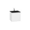 Crosswater Vergo ensemble de meubles de salle de bain - 49.8x47.6x45.5cm - 1 lavabo verre - noir - 1 trou pour robinet - 1 tiroir - blanc mat SW911022