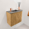 Mondiaz JOYA-DLUX 51.6cm toiletmeubel - ronding rechts kleur Oak - Wastafel FAYE positie Links 1 kraangat kleur Sombra. SW1424270