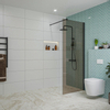 Fortifura Galeria Douche à l'italienne - 70x200cm - verre fumé - Noir mat SW876880